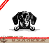Dachshund Peeking Over Table SVG -  Drawing SVG