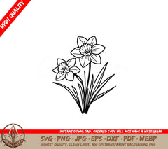 Daffodil Duo Digital Product SVG