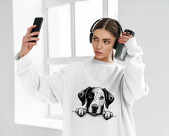 Dalmatian Peeking Over Wall - SVG Cut File SVG