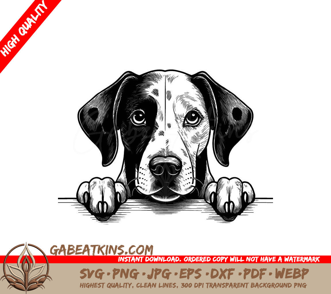 Dalmatian Peeking Over Wall - SVG Cut File SVG