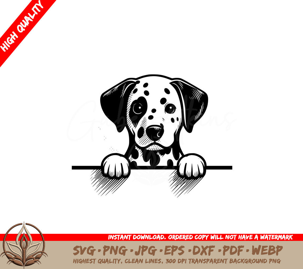 Dalmatian Peek SVG - Digital Product in Multiple Formats