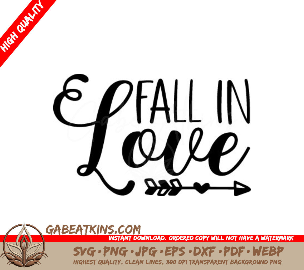 Fall In Love SVG - Sign Design SVG