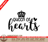 Queen of Hearts Crown SVG Logo - Royal Heart Design SVG