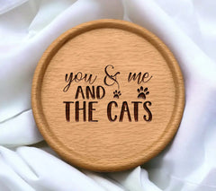 You, Me & The Cats SVG Design - Couple & Cat Lovers Poster SVG