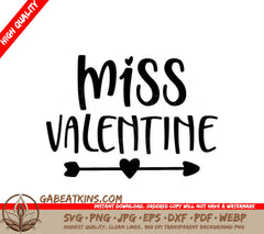 Miss Valentine SVG Sign SVG