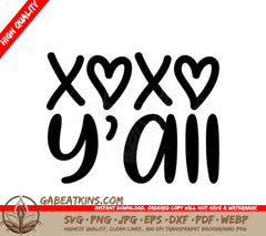 Xoxo Yall SVG Sign SVG
