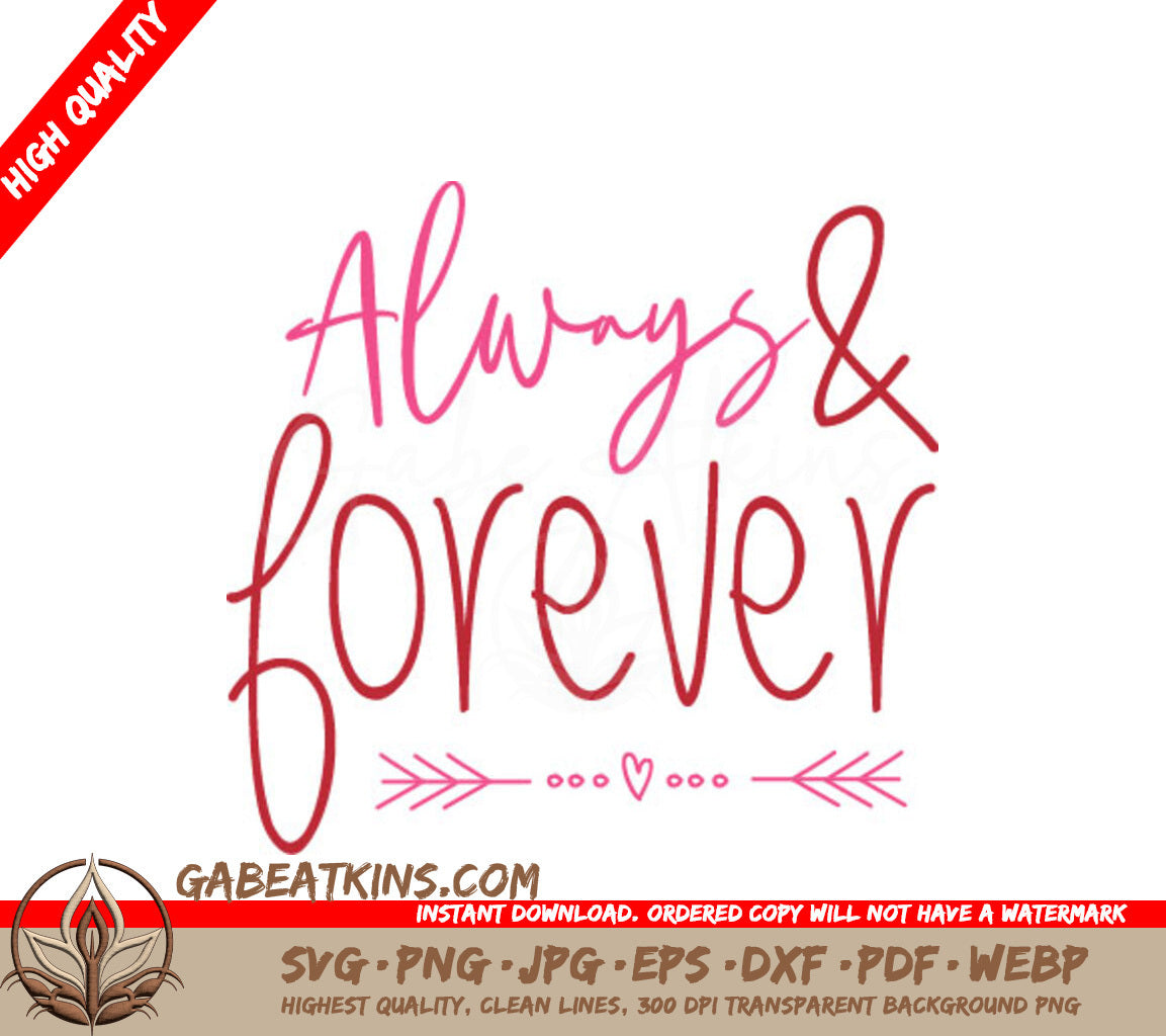 Pink & Red Always & Forever SVG Design SVG