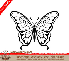 Delicate Butterfly SVG - A Butterfly On A White Background