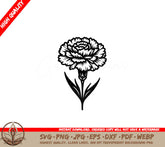 Delicate Carnation SVG - Digital Product in Multiple File Formats