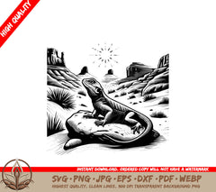 Desert Rock Lizard Digital Product file offered in SVG.