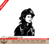 A Female Firefighter SVG - Determined Firefighter SVG