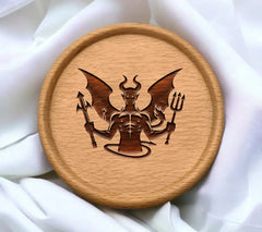 Devil Holding Trident SVG - Silhouette SVG