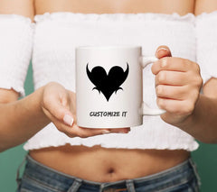 Black Heart with Horns SVG - Devil or Demon Heart Design SVG