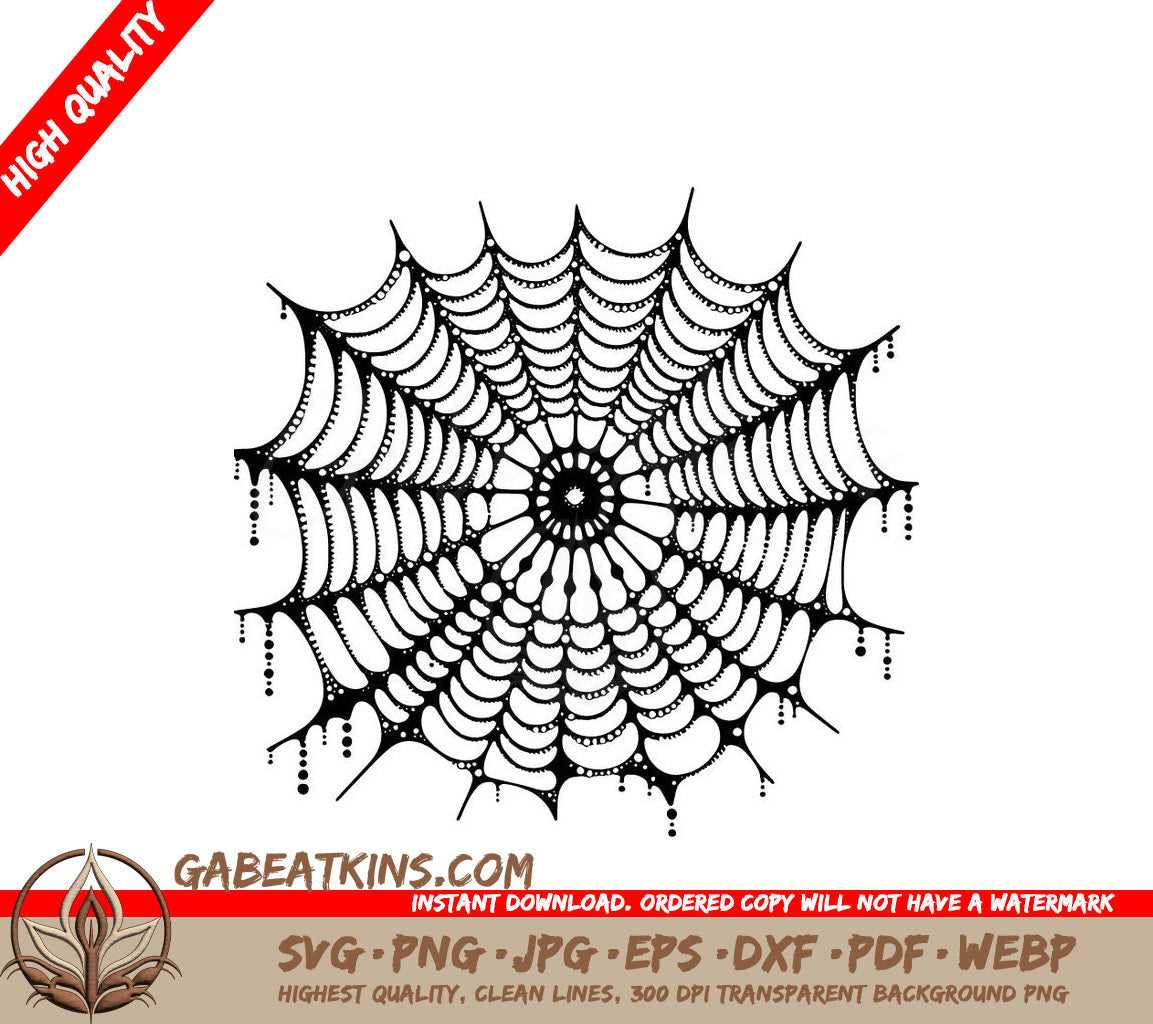 A Black And White Drawing Of A Spider Web
