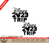 A Black And White Logo For Disney 2023 Trip SVG - Disney 2023 Trip SVG SVG