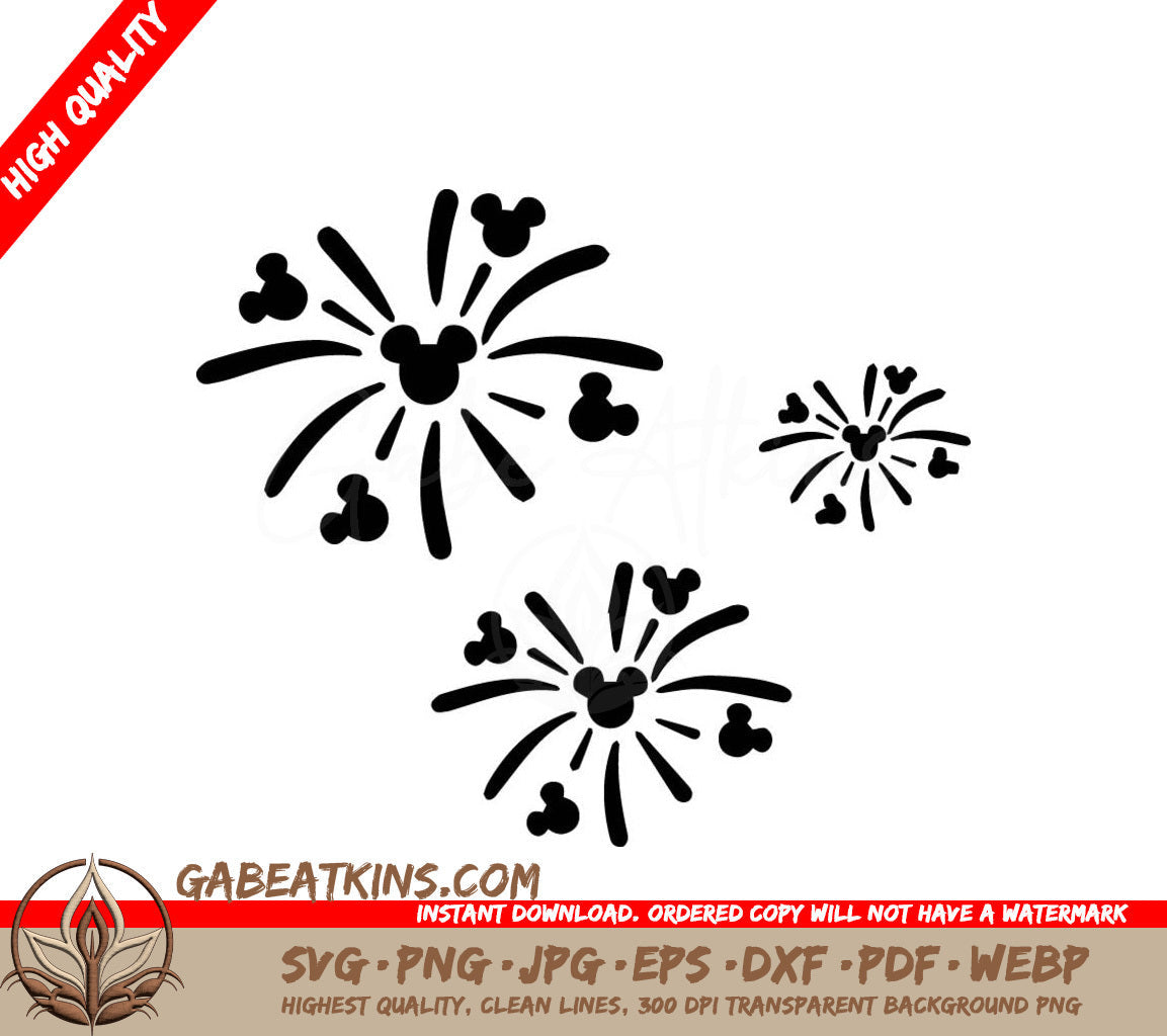 Mickey Mouse Fireworks SVG - Disney Fireworks SVG SVG