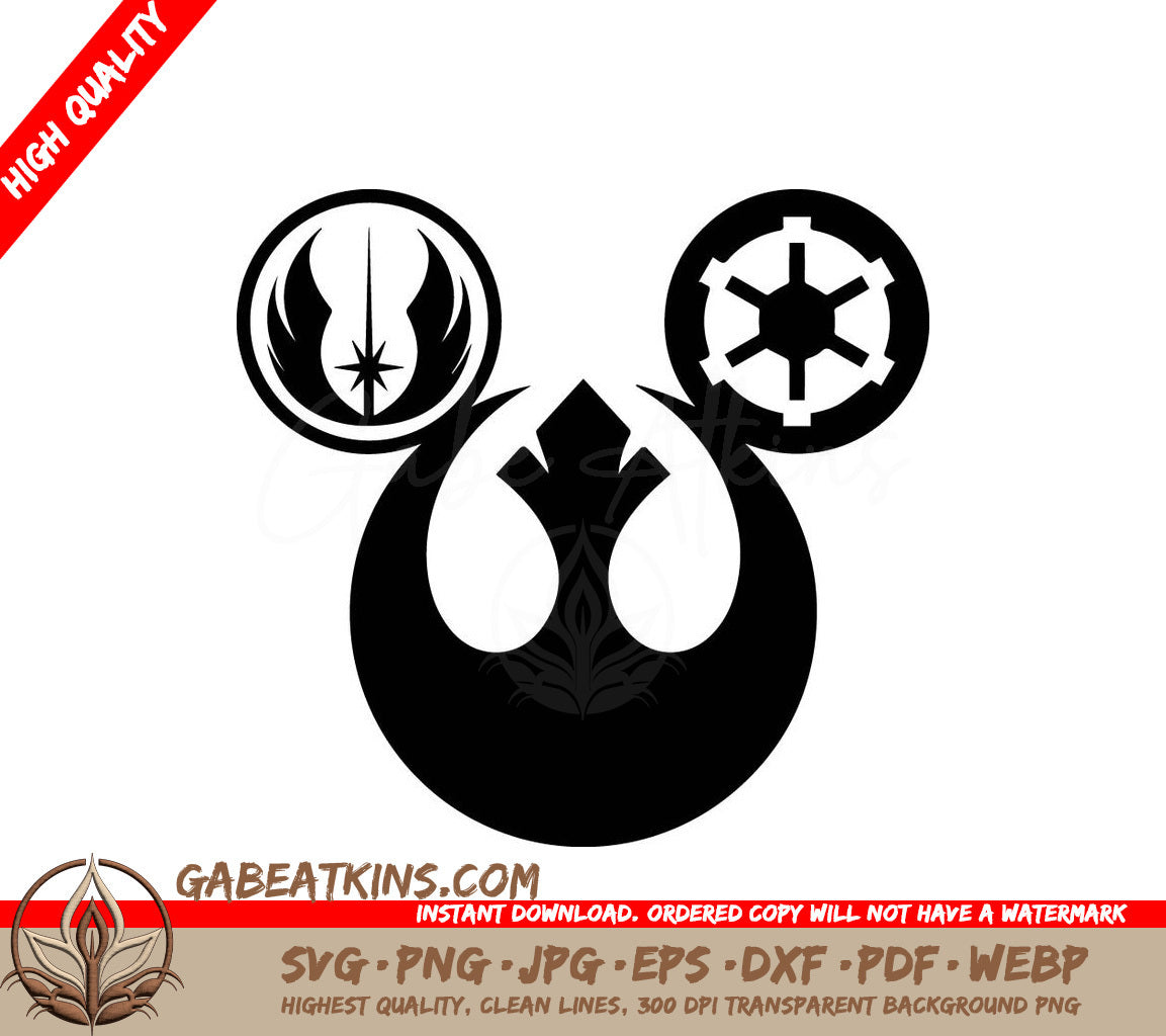 Star Wars Design With Mickey Mouse Ears SVG - Disney SVG - Mickey Mouse Ears SVG