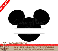 Silhouette Of Mickey Mouses Ears SVG - Disney SVG Mickey Monogram SVG