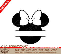Minnie Mouse With A Bow SVG - Disney SVG Minie Monogram SVG