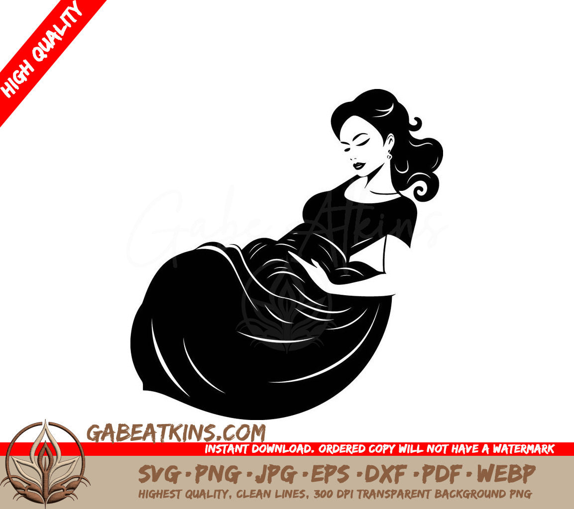 Pregnant Woman SVG - Divine Expectancy Maternity Emblem SVG
