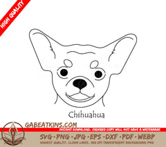 Chihuahua Dog Face SVG SVG