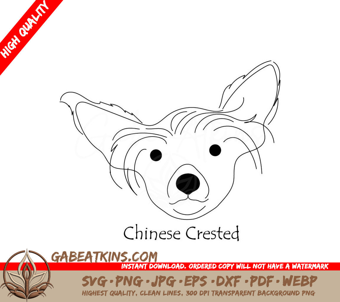 Chinese Crested Dog SVG - Drawing SVG