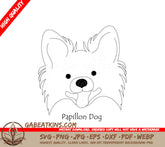 Papillon Dog SVG -  Line Art Drawing SVG