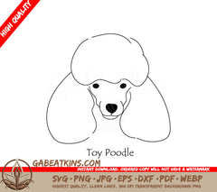 Toy Poodle SVG - Dog Face Drawing SVG
