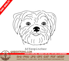 Affenpincher Dog SVG - Outline Drawing SVG