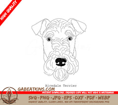 Airedale Terrier SVG - Outline Drawing SVG