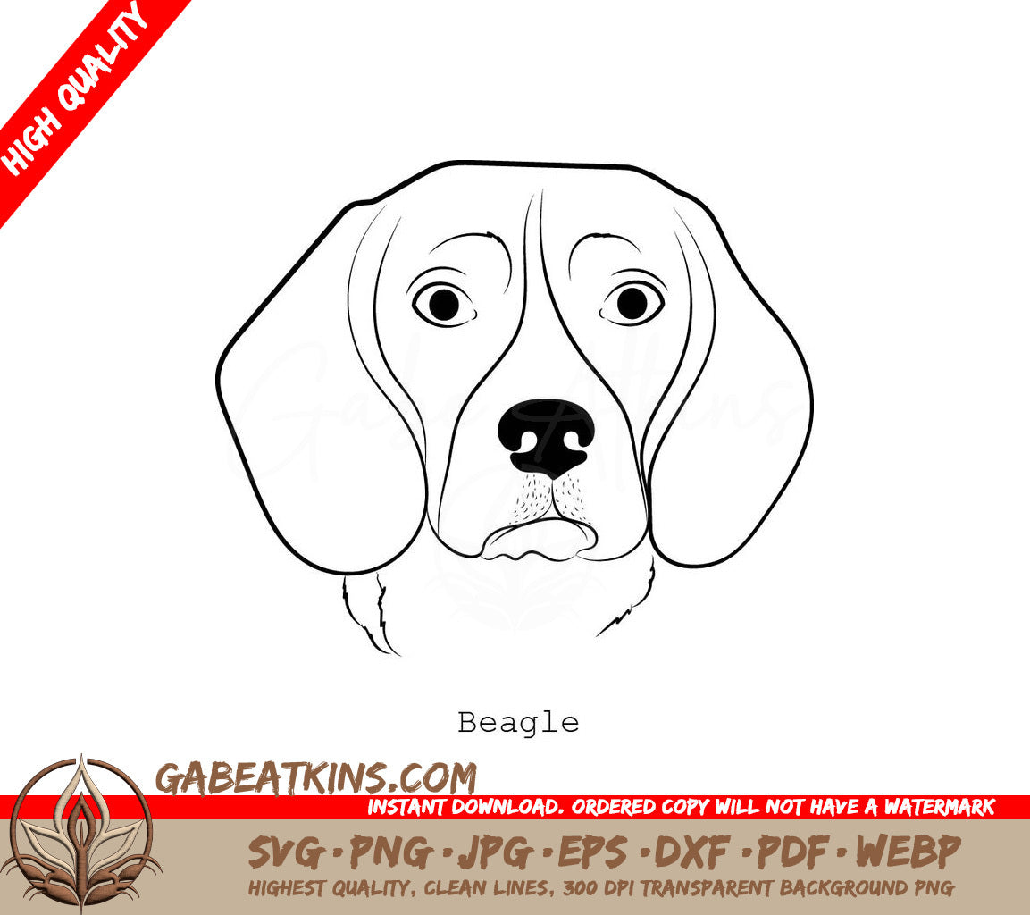 Beagle Dog Outline SVG - Drawing SVG