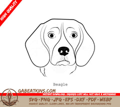 Beagle Dog Outline SVG - Drawing SVG