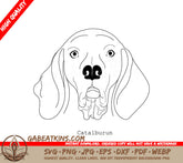 Catalburun Dog Breed Outline SVG - Drawing SVG