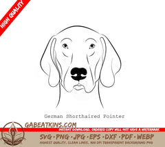 German Shorthaired Pointer SVG - Outline Drawing SVG