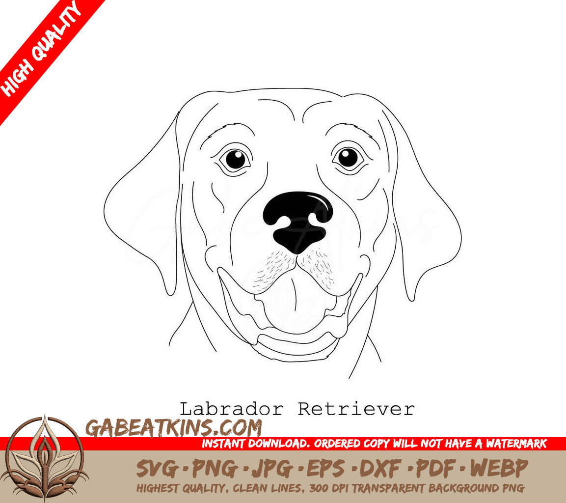Labrador Retriever SVG - Dog Breed Outline SVG