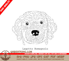 Lagotto Romagnolo Dog SVG -  Outline Drawing SVG
