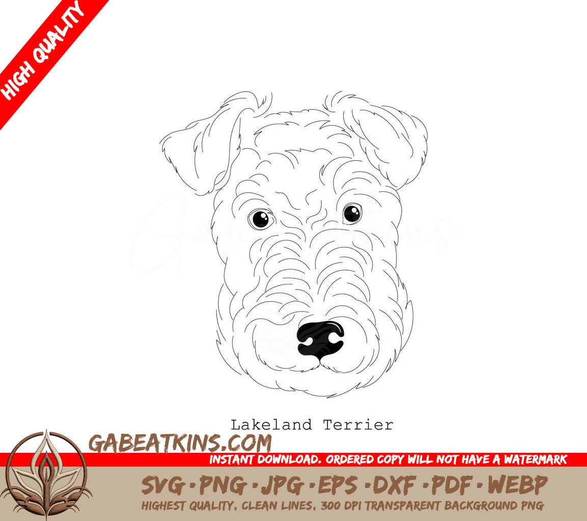 Lakeland Terrier SVG - Line Drawing SVG