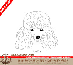 Poodle Drawing SVG - Dog Breed Outline SVG