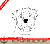 Rottweiler Dog SVG - Outline Drawing SVG