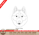 Siberian Husky Outline SVG -  Dog Breed Drawing SVG