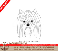 Yorkshire Terrier SVG - Outline Drawing SVG