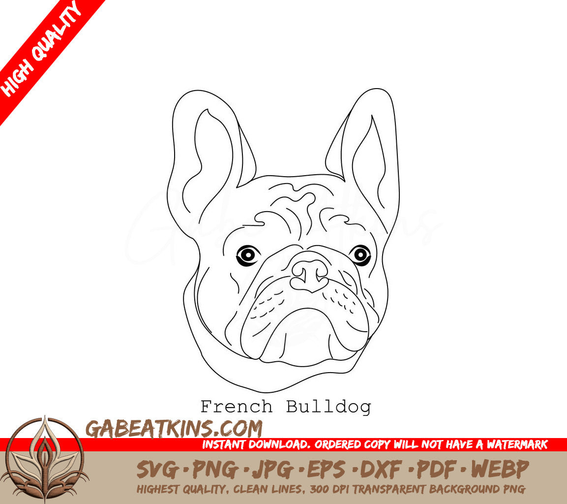 French Bulldog SVG - Line Drawing SVG