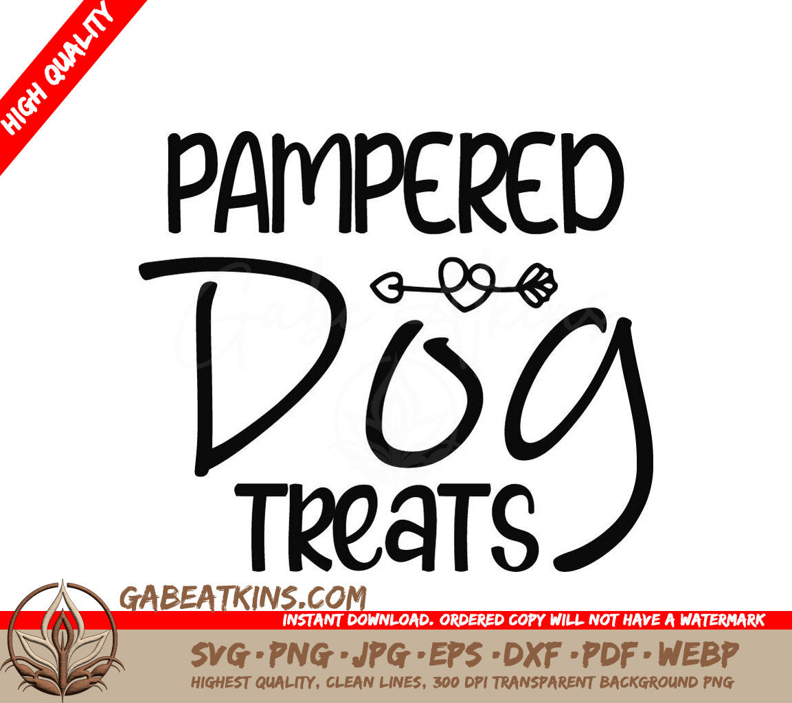 Pampered Dog Treats SVG Design SVG