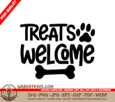 Treats Welcome Dog SVG Cut File SVG