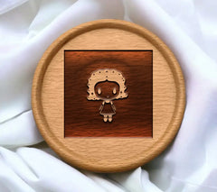 Girl with Polka Dot Hair SVG - Minimalist Doll Design Vector Illustration SVG