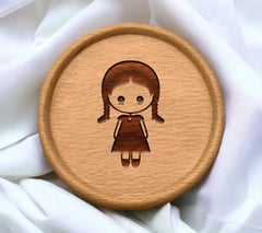 Girl with Pigtails SVG - Minimalist Doll Silhouette Illustration SVG