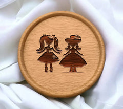 Girl in Dress and Hat SVG Silhouette - Doll Vector Graphic SVG