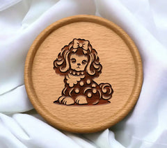 Poodle Silhouette SVG - Cute Dog Sitting with Bow SVG