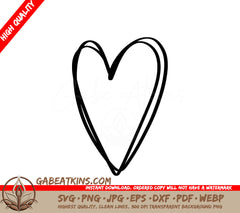 Doodle Heart SVG - Hand Drawn Vector Illustration SVG