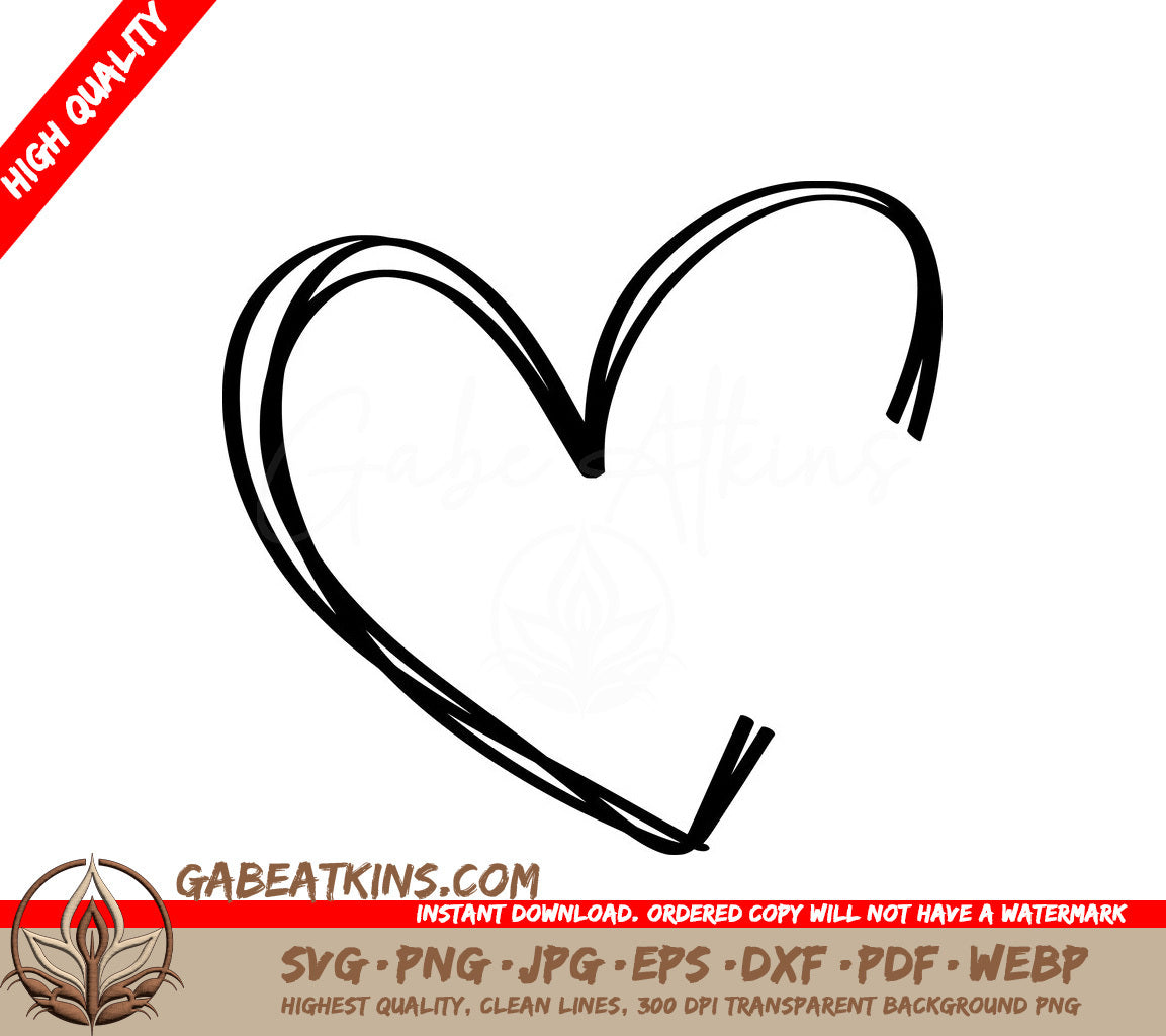 Heart Doodle SVG Bundle - 2 Designs SVG